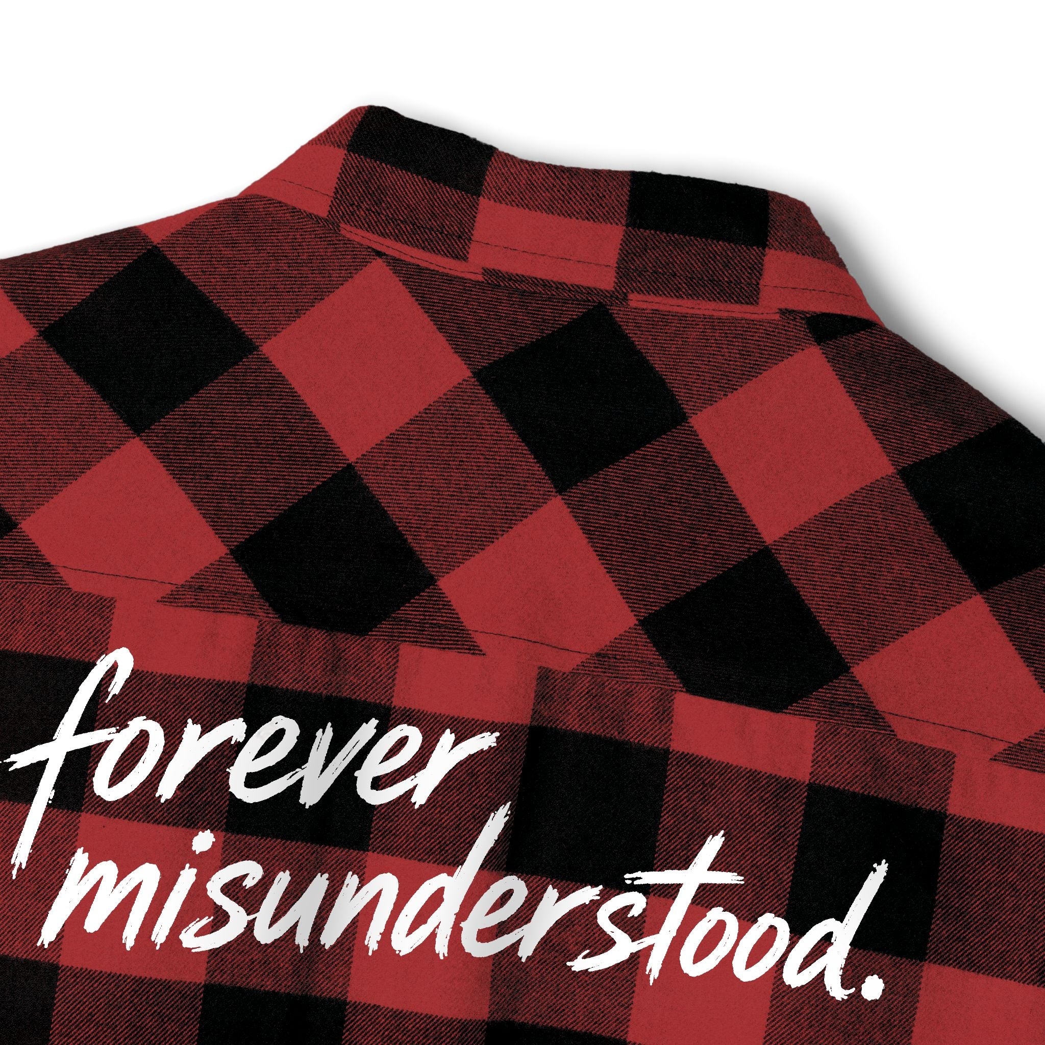 Flannel Shirt — "Walk Alone, Stand Tall" Graphic Plaid Button-Up