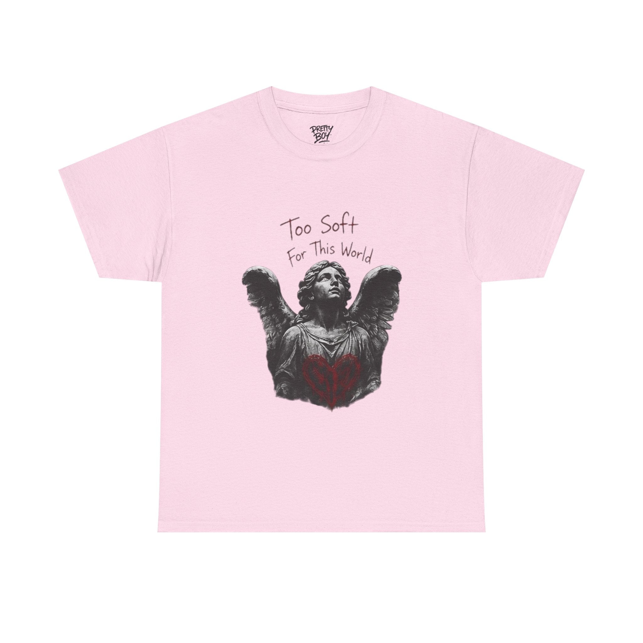 T-Shirt — 'Too Soft For This World' Angel Statue Graphic Tee
