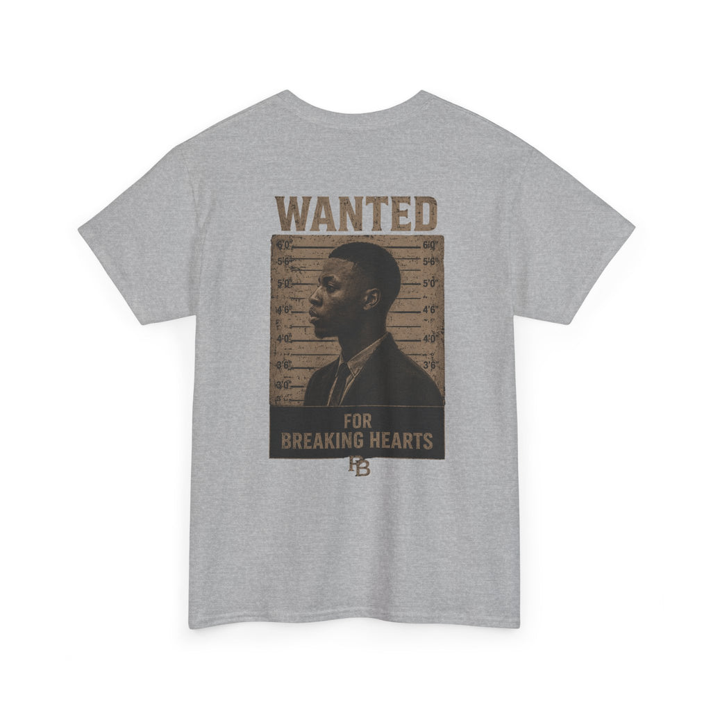 Wanted For Breaking Hearts Tee — Vintage Mugshot Graphic T‑Shirt