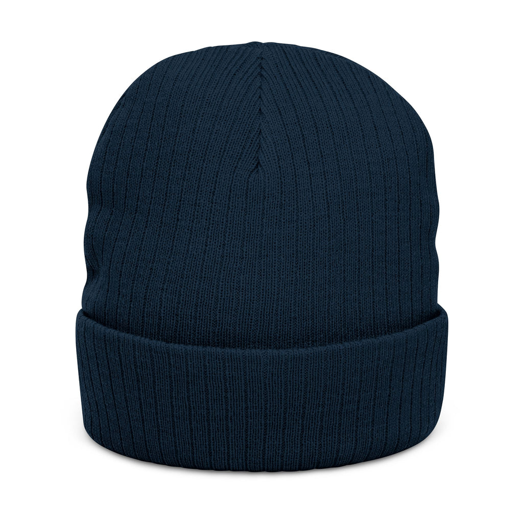 Embroidered "Pretty Boy" Red Heart Beanie - Ribbed Knit Cuffed Winter Hat