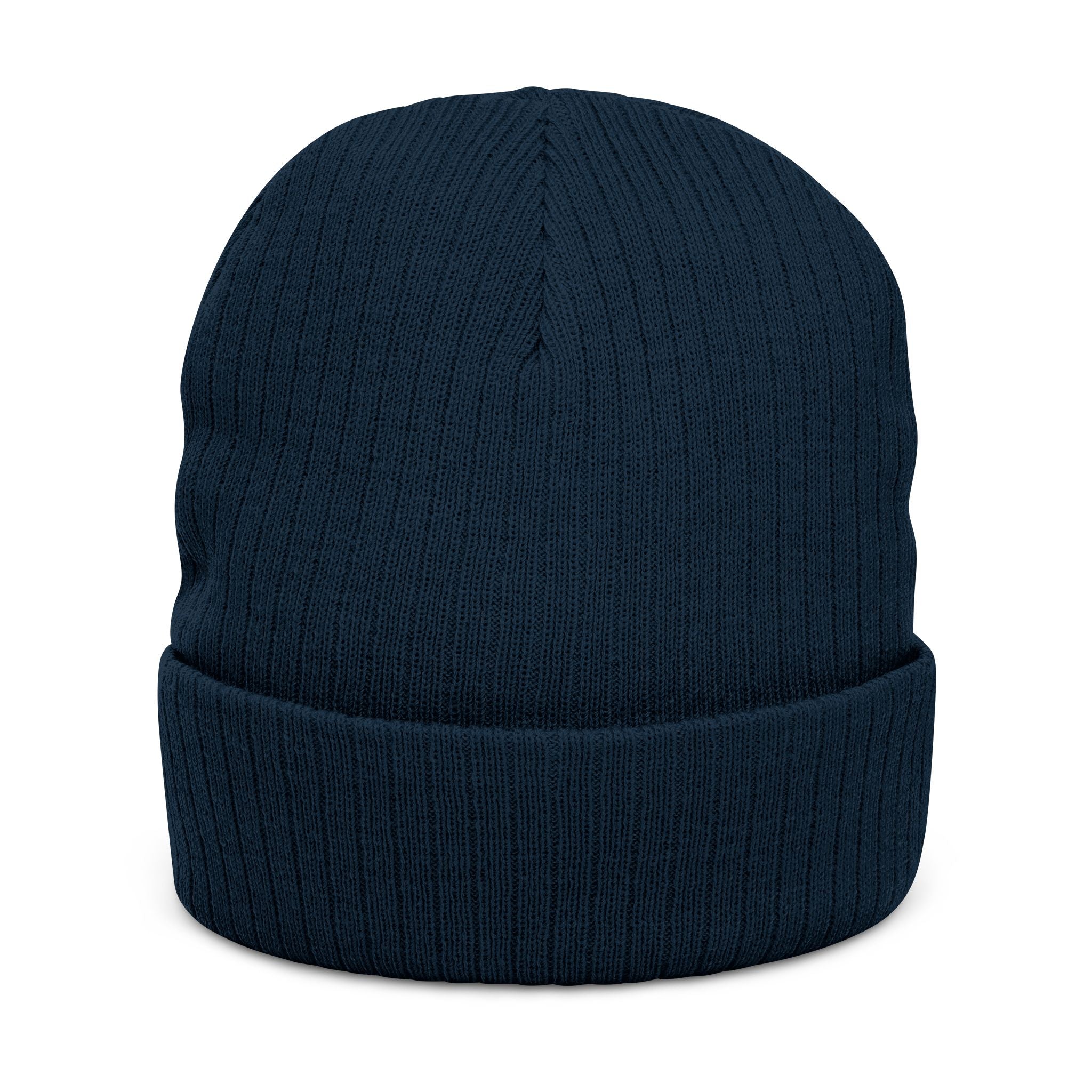 Embroidered "Pretty Boy" Red Heart Beanie - Ribbed Knit Cuffed Winter Hat