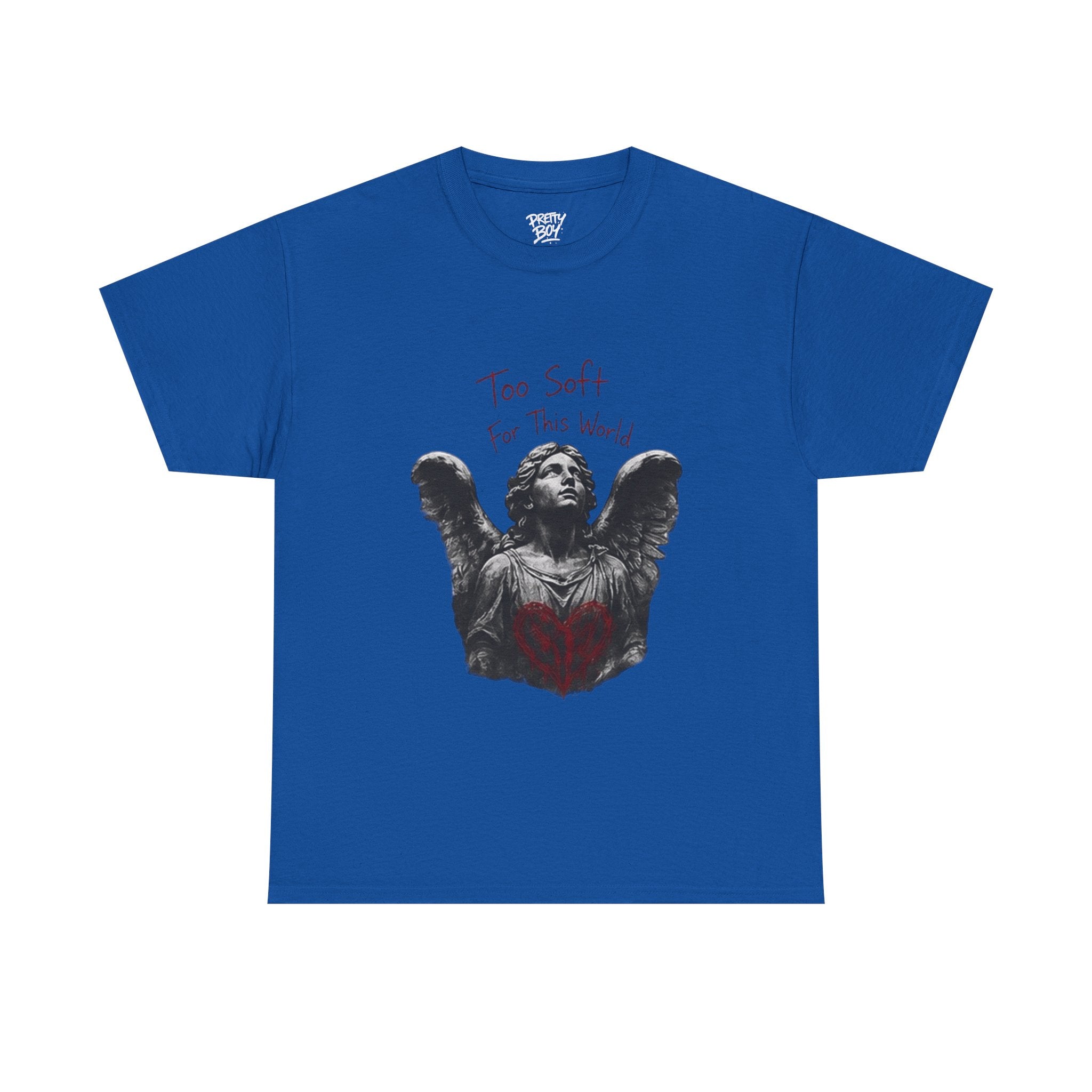 T-Shirt — 'Too Soft For This World' Angel Statue Graphic Tee