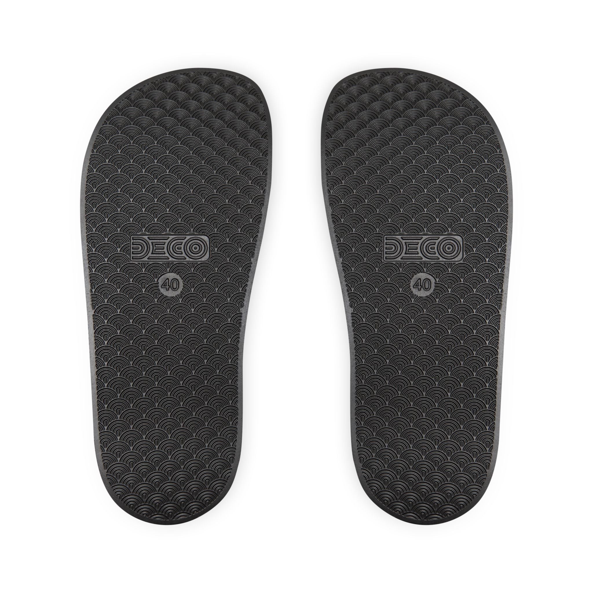 Men's Removable-Strap Slide Sandals — Black Neon Tie-Dye Pool & Beach Slides