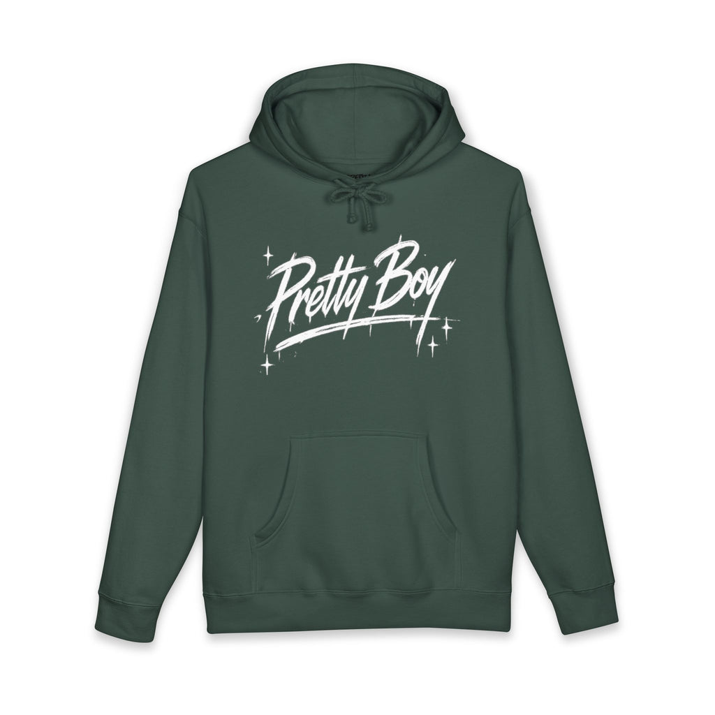 Pretty Boy Hoodie — Retro Script Sparkle Graphic Hooded Sweatshirt