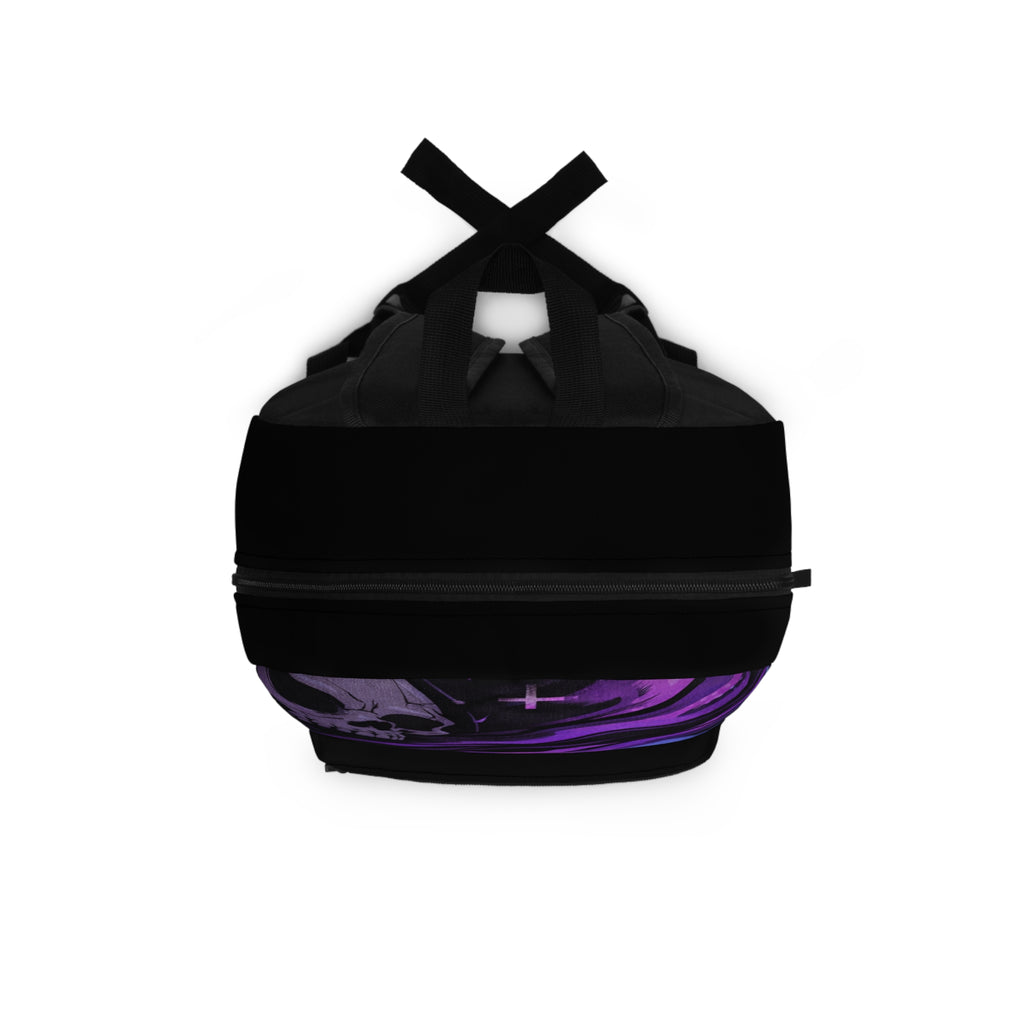 Pretty Boy Skull Backpack — Purple Gothic Aesthetic School Bag