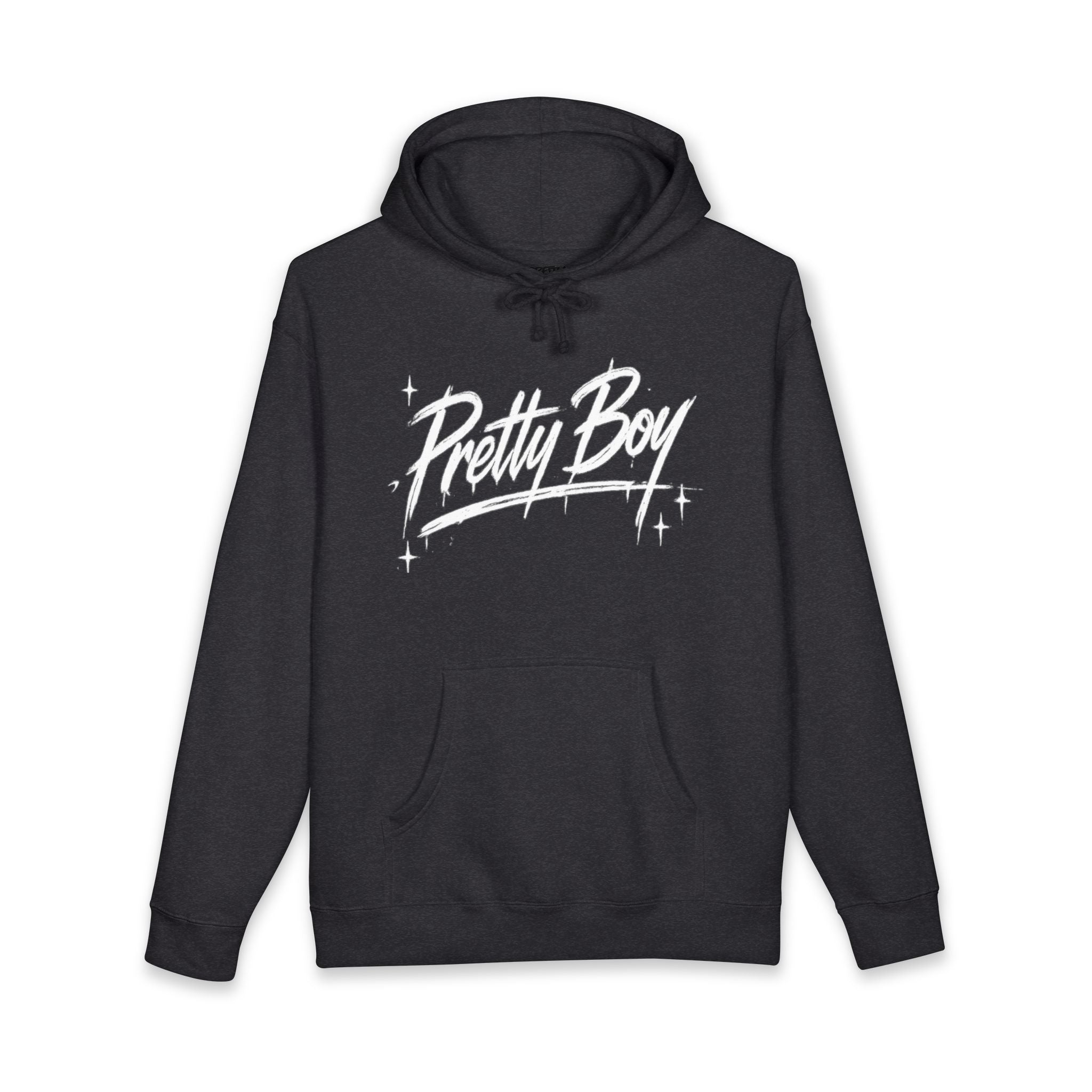 Pretty Boy Hoodie — Retro Script Sparkle Graphic Hooded Sweatshirt