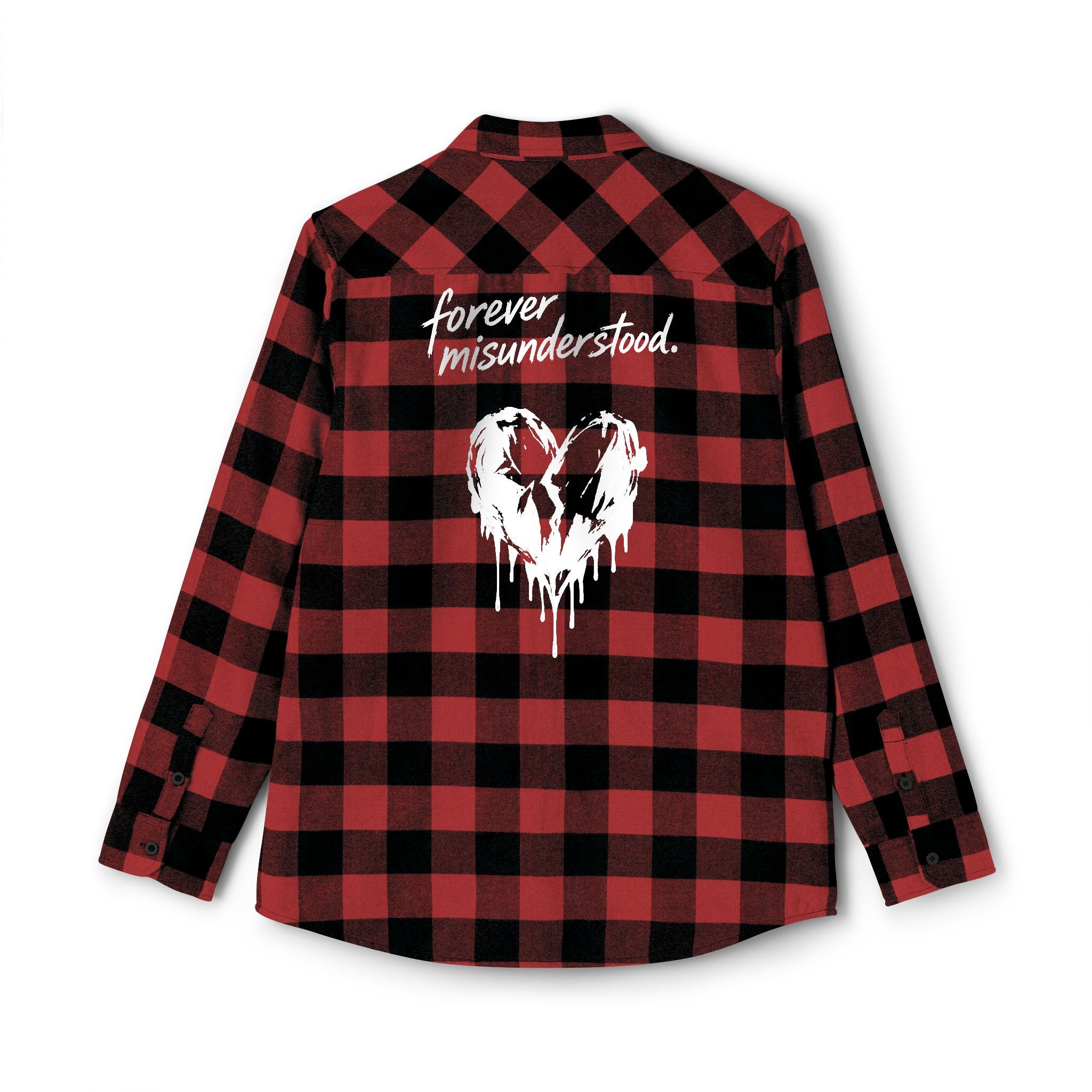 Flannel Shirt — "Walk Alone, Stand Tall" Graphic Plaid Button-Up