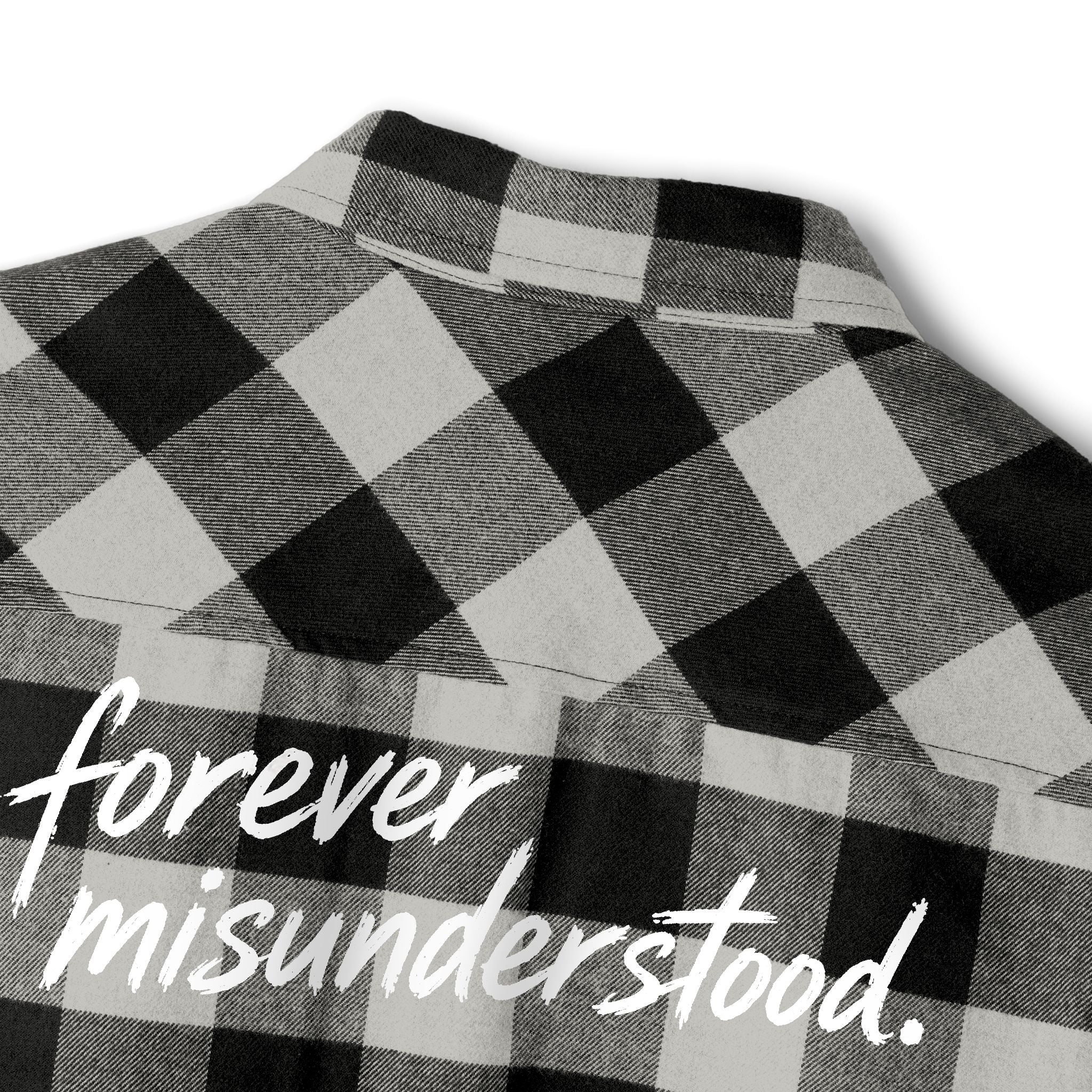 Flannel Shirt — "Walk Alone, Stand Tall" Graphic Plaid Button-Up