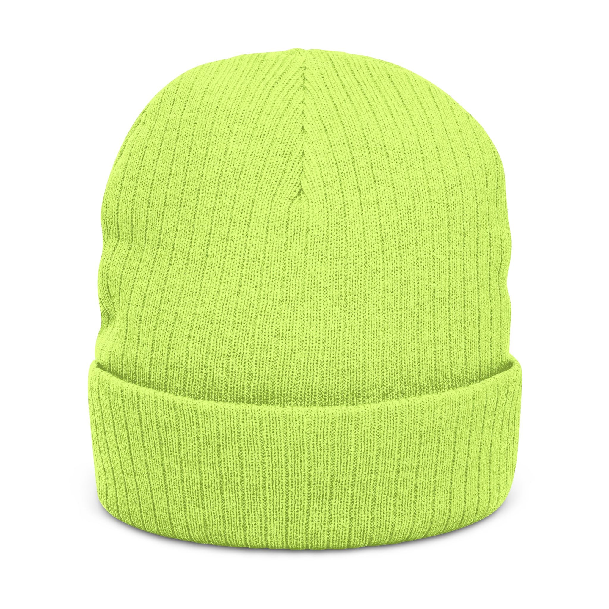 Embroidered "Pretty Boy" Red Heart Beanie - Ribbed Knit Cuffed Winter Hat
