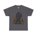 Graphic Tee — Masked Portrait with 'PB' Tattoo Streetwear