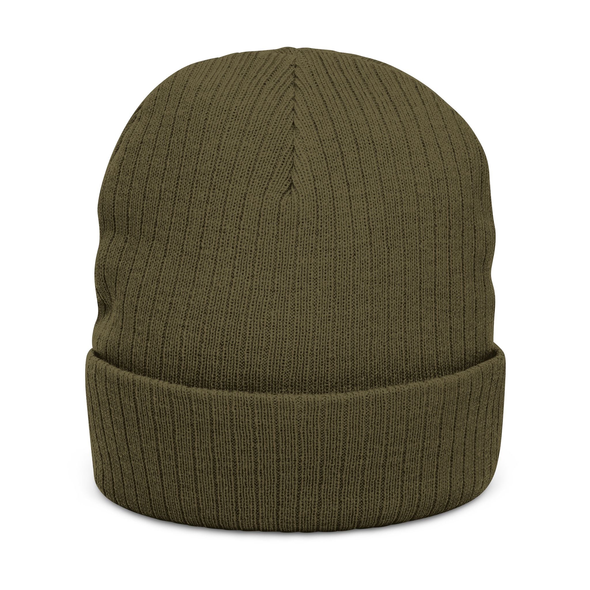 Embroidered "Pretty Boy" Red Heart Beanie - Ribbed Knit Cuffed Winter Hat