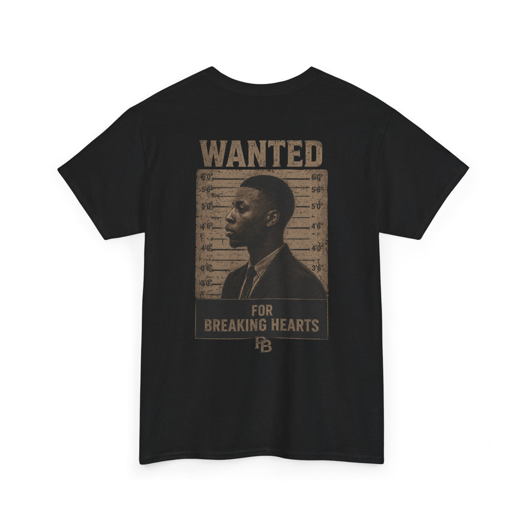 Wanted For Breaking Hearts Tee — Vintage Mugshot Graphic T‑Shirt