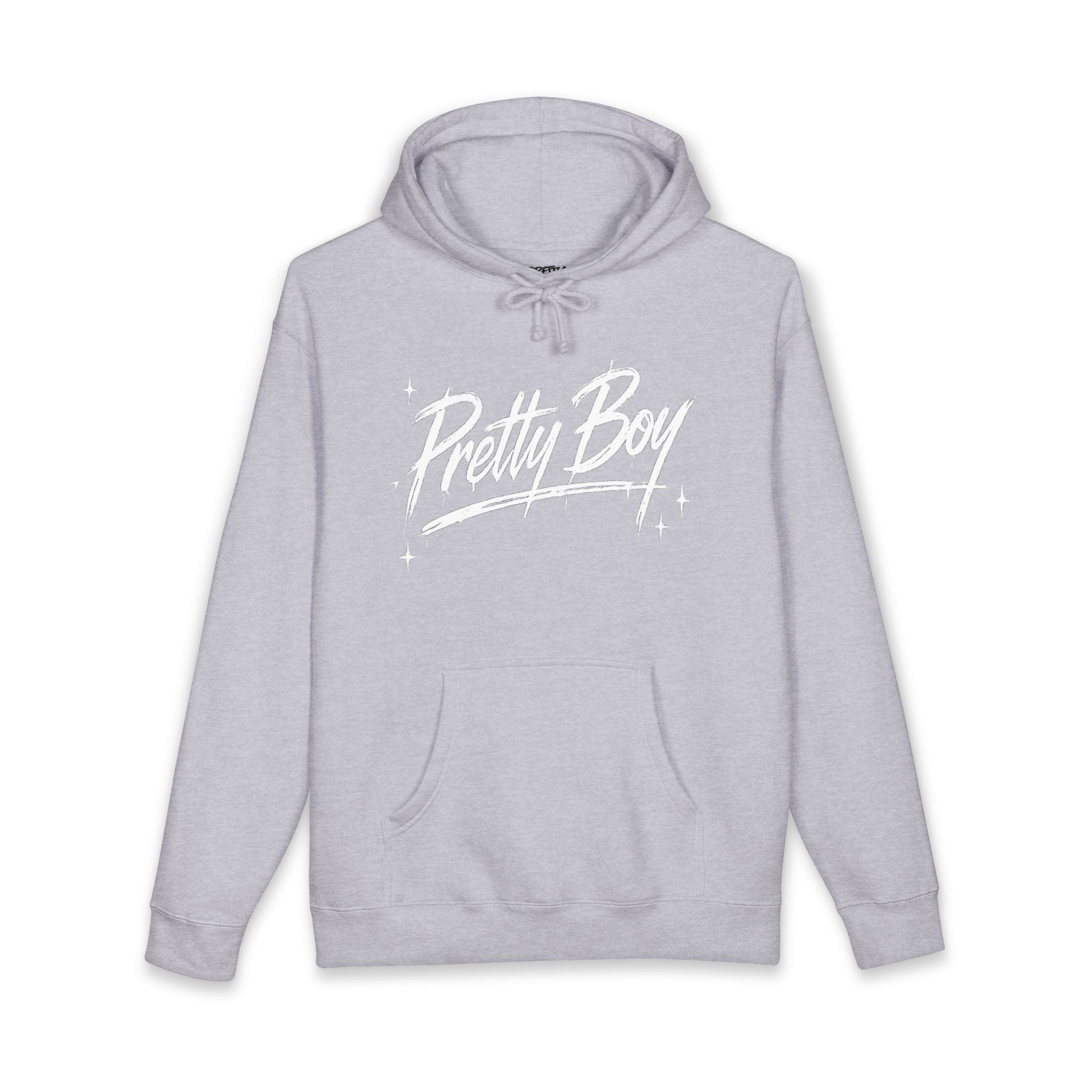 Pretty Boy Hoodie — Retro Script Sparkle Graphic Hooded Sweatshirt