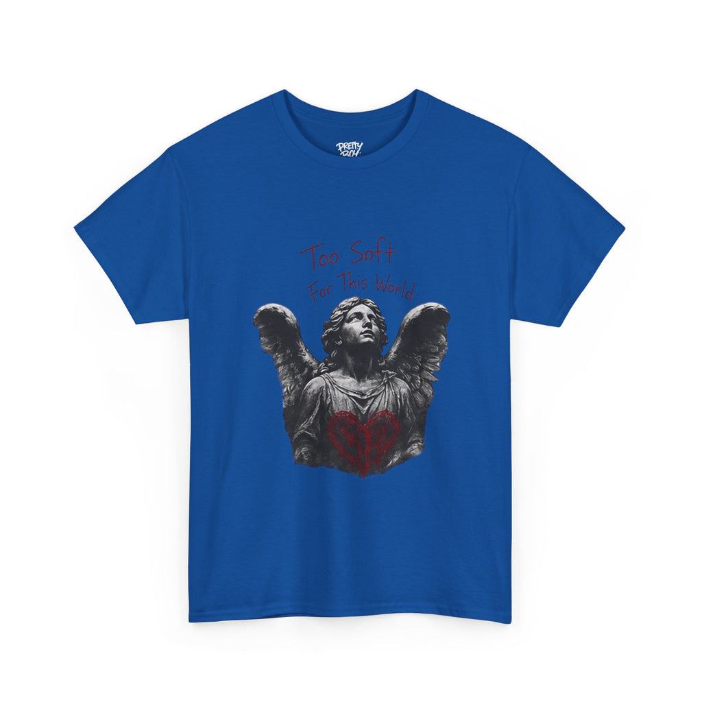 T-Shirt — 'Too Soft For This World' Angel Statue Graphic Tee