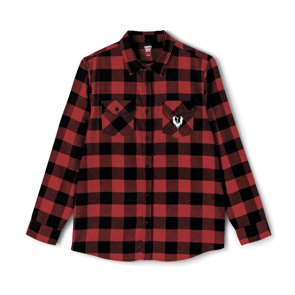 Flannel Shirt — "Walk Alone, Stand Tall" Graphic Plaid Button-Up