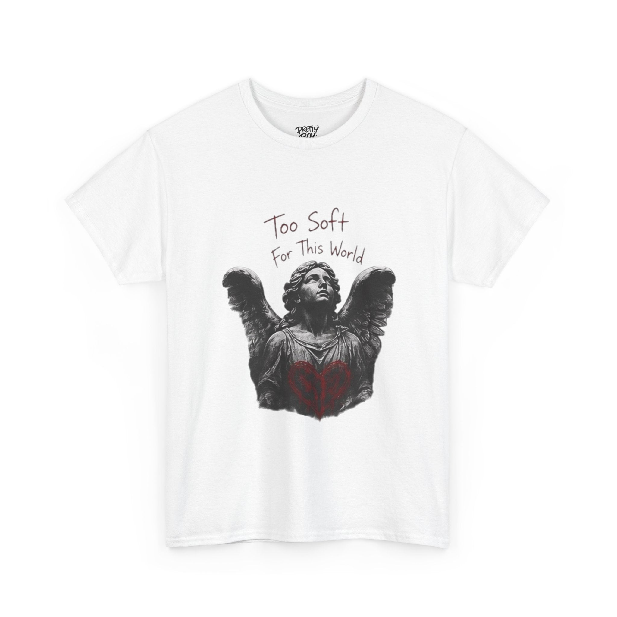 T-Shirt — 'Too Soft For This World' Angel Statue Graphic Tee