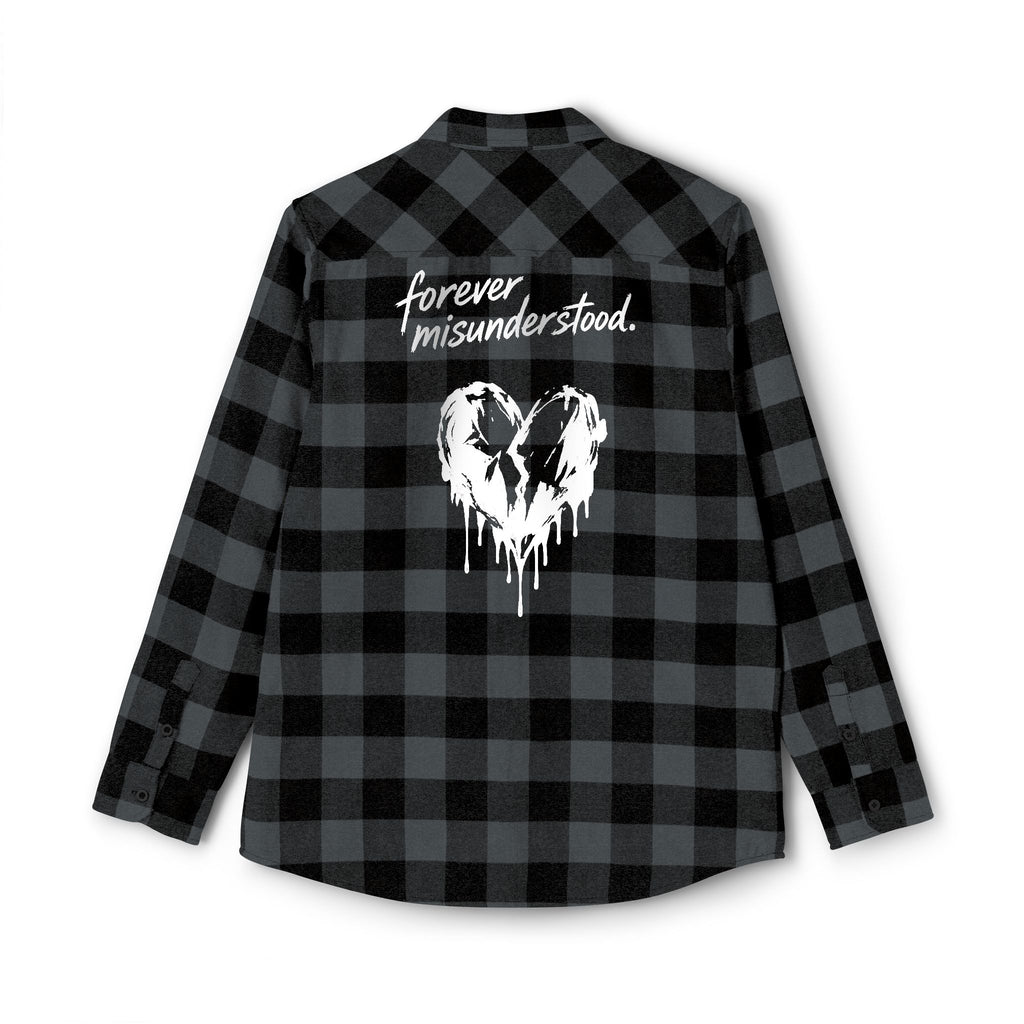 Flannel Shirt — "Walk Alone, Stand Tall" Graphic Plaid Button-Up