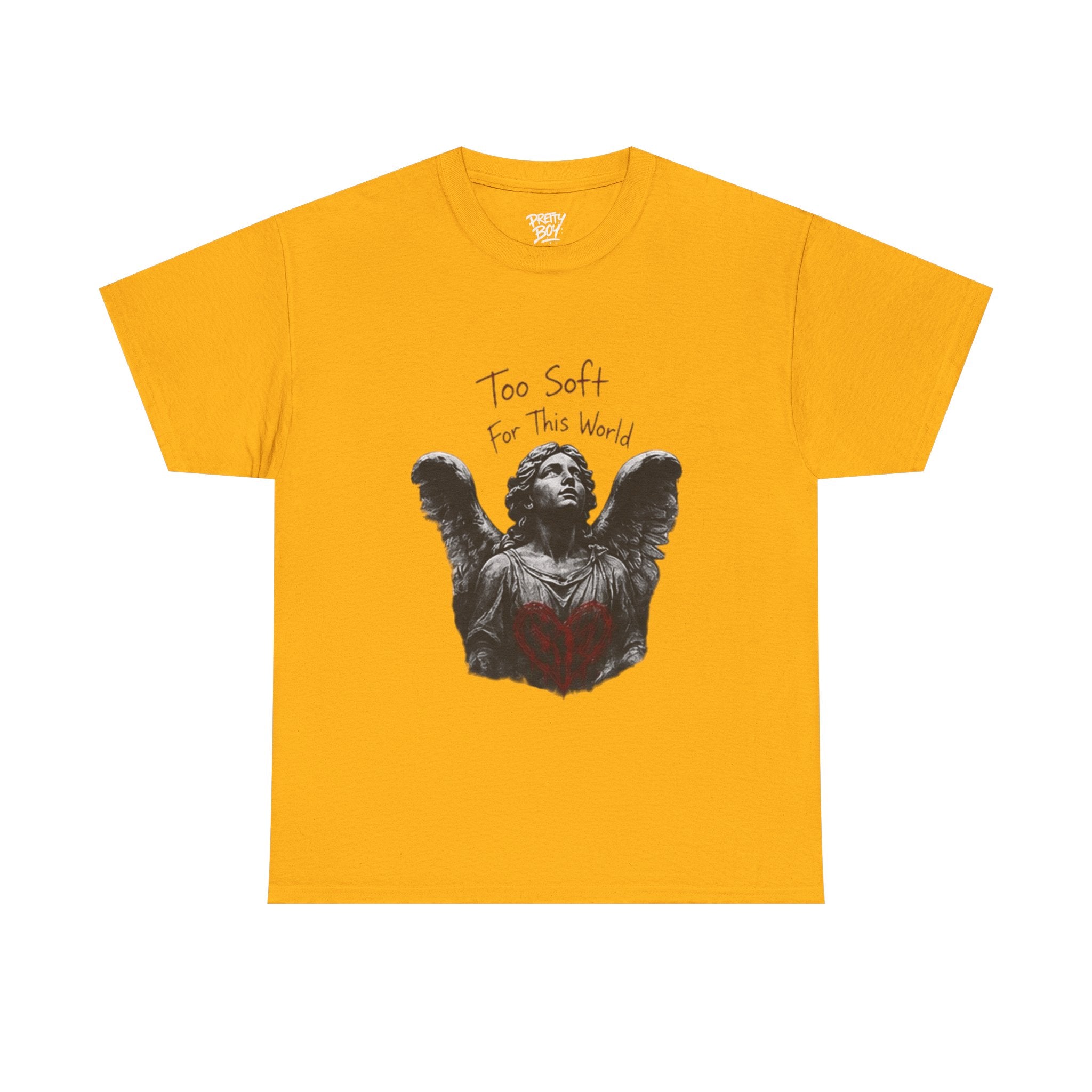 T-Shirt — 'Too Soft For This World' Angel Statue Graphic Tee