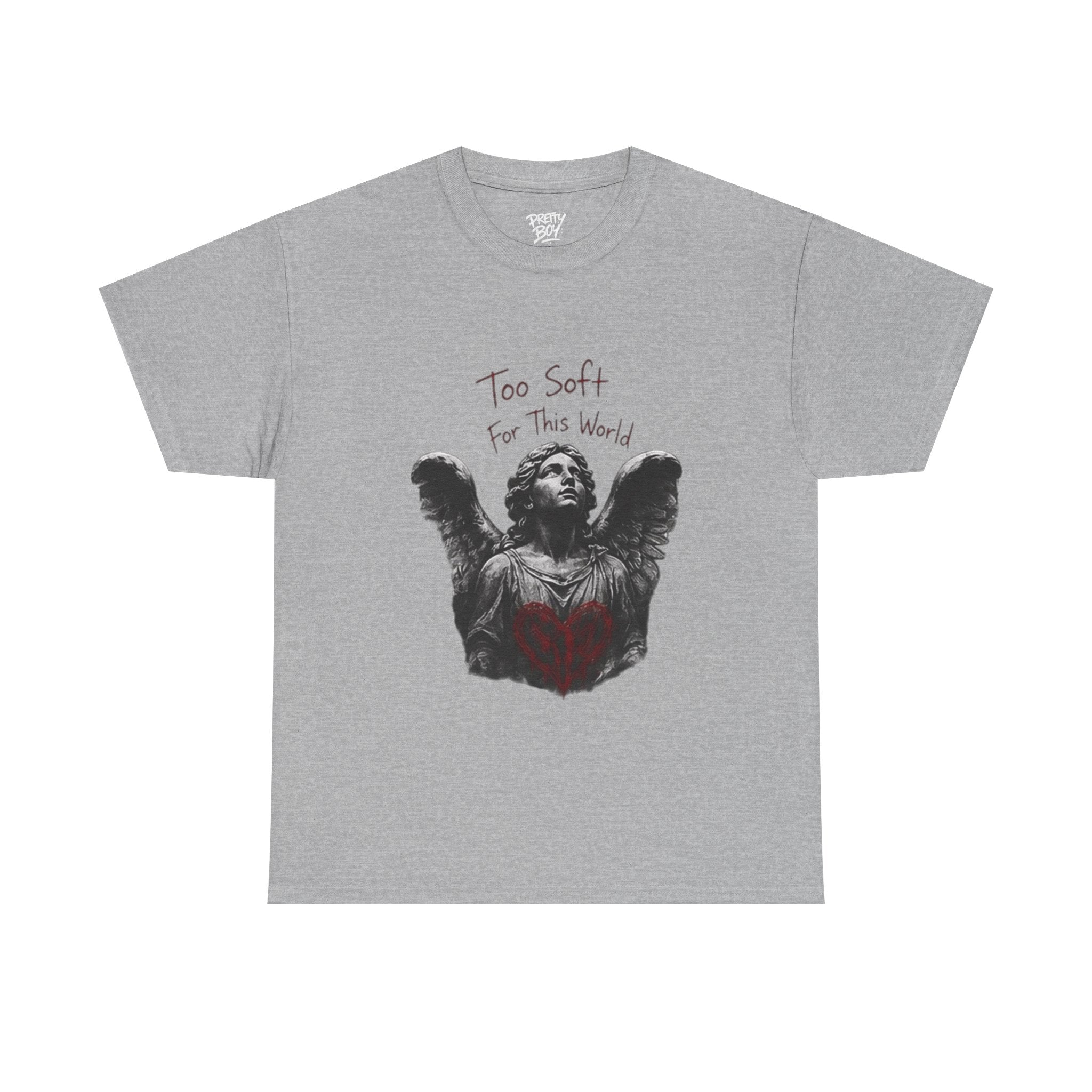 T-Shirt — 'Too Soft For This World' Angel Statue Graphic Tee