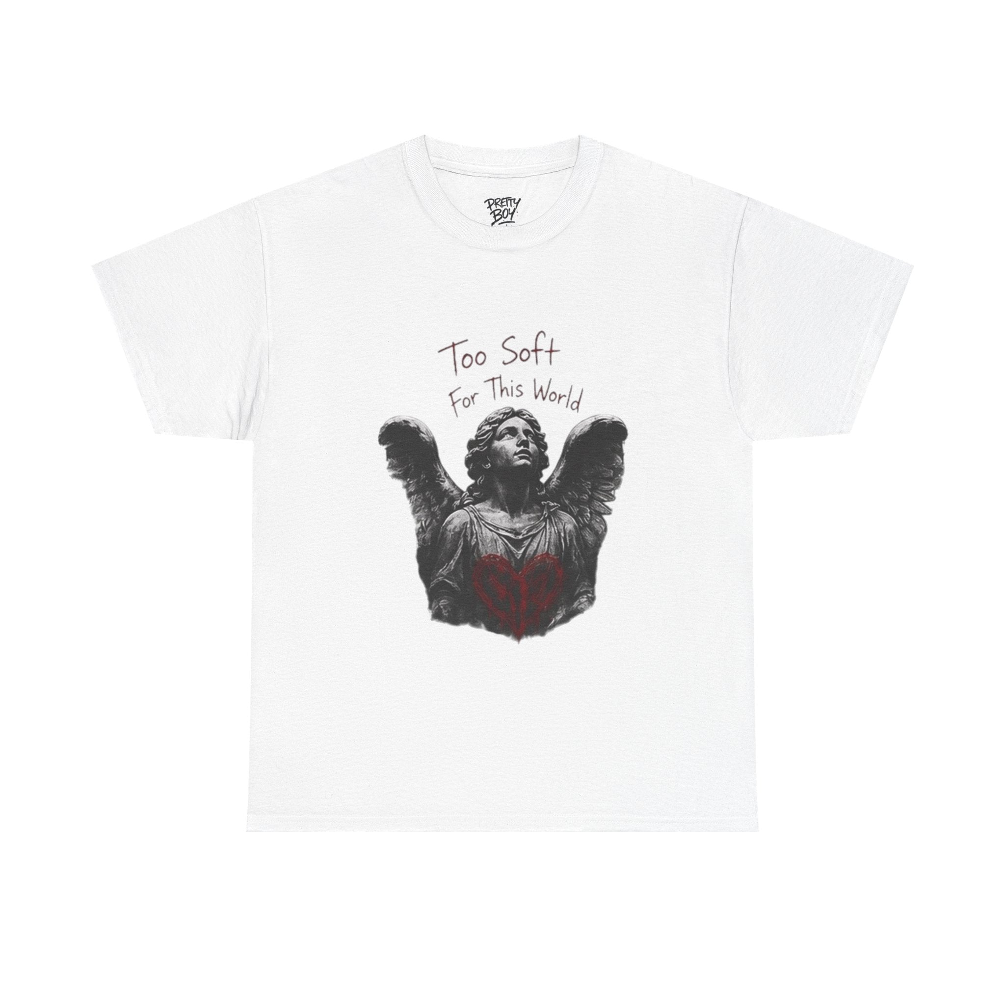 T-Shirt — 'Too Soft For This World' Angel Statue Graphic Tee