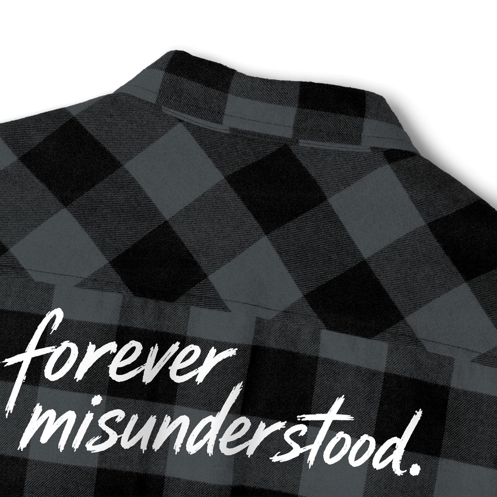 Flannel Shirt — "Walk Alone, Stand Tall" Graphic Plaid Button-Up