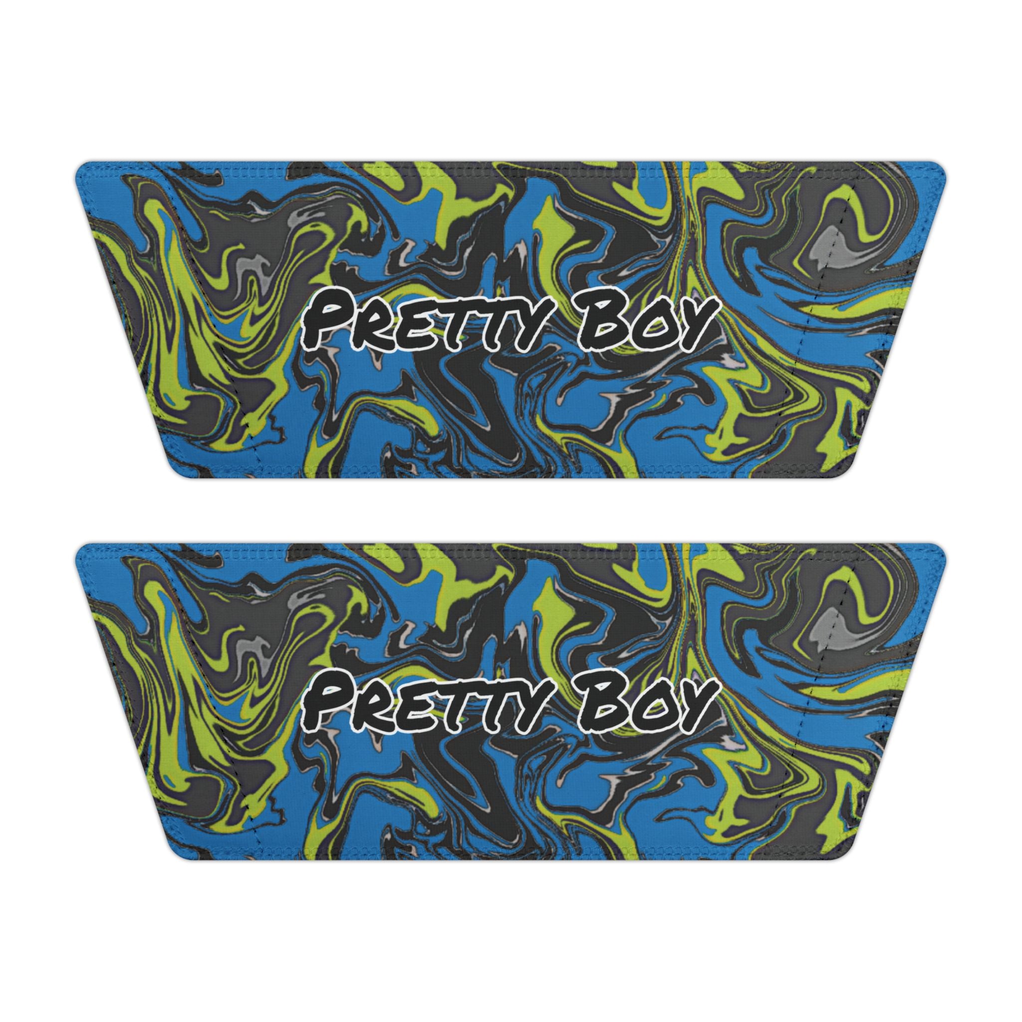 Slide Sandals — White Removable‑Strap Slides with 'Pretty Boy' Text