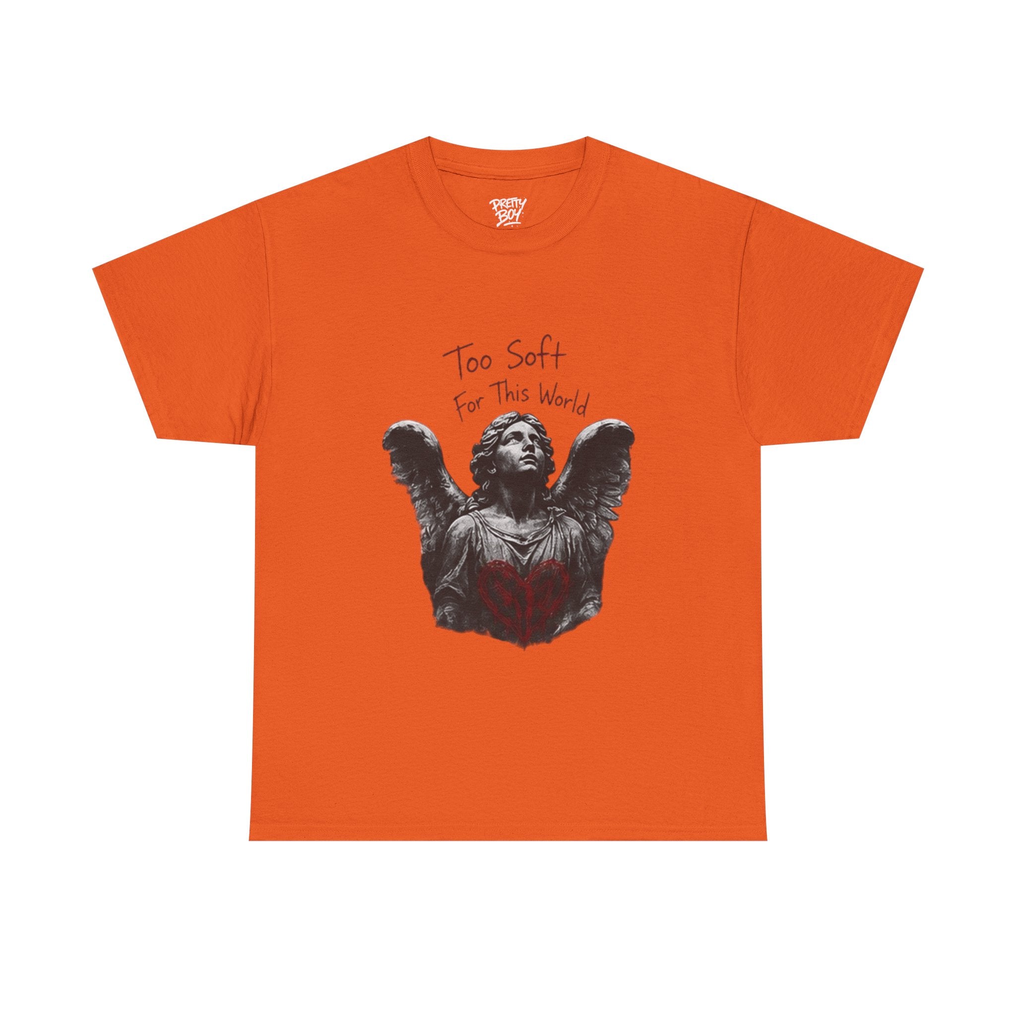 T-Shirt — 'Too Soft For This World' Angel Statue Graphic Tee