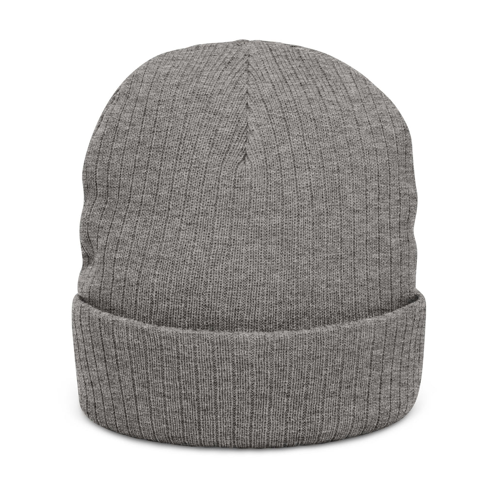 Embroidered "Pretty Boy" Red Heart Beanie - Ribbed Knit Cuffed Winter Hat