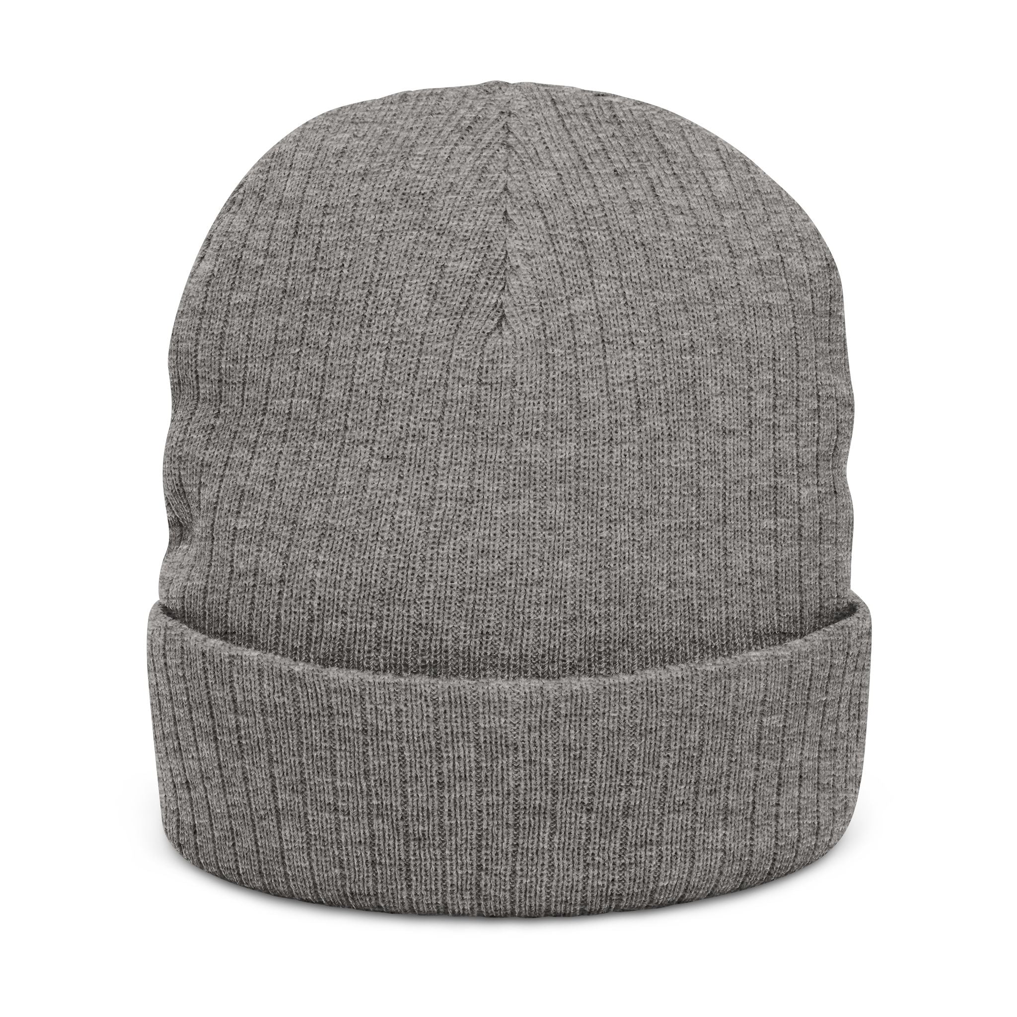 Embroidered "Pretty Boy" Red Heart Beanie - Ribbed Knit Cuffed Winter Hat