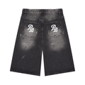 Men’s Vintage Wash Wide Leg Denim Shorts