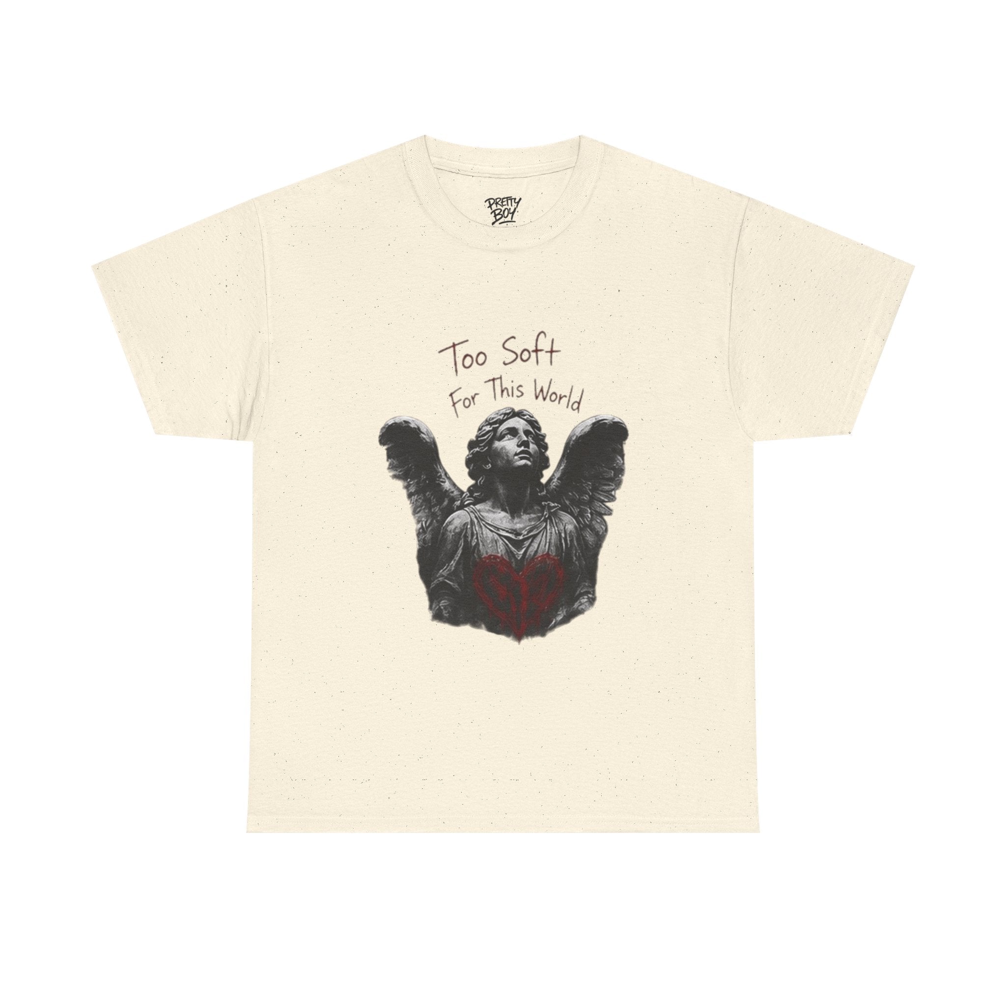 T-Shirt — 'Too Soft For This World' Angel Statue Graphic Tee