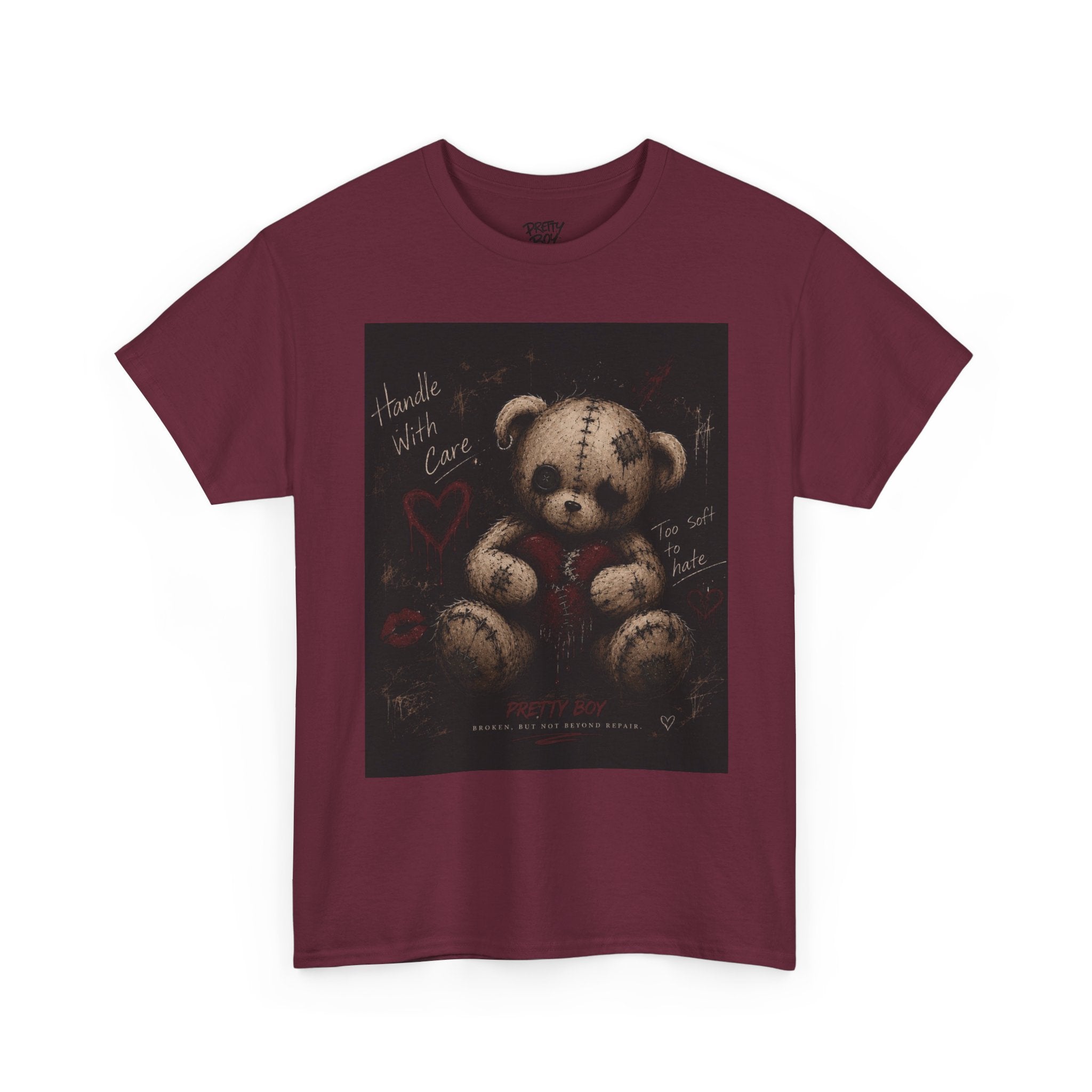 T-Shirt — Gothic Teddy Bear “Pretty Things Break Quietly” Graphic Tee
