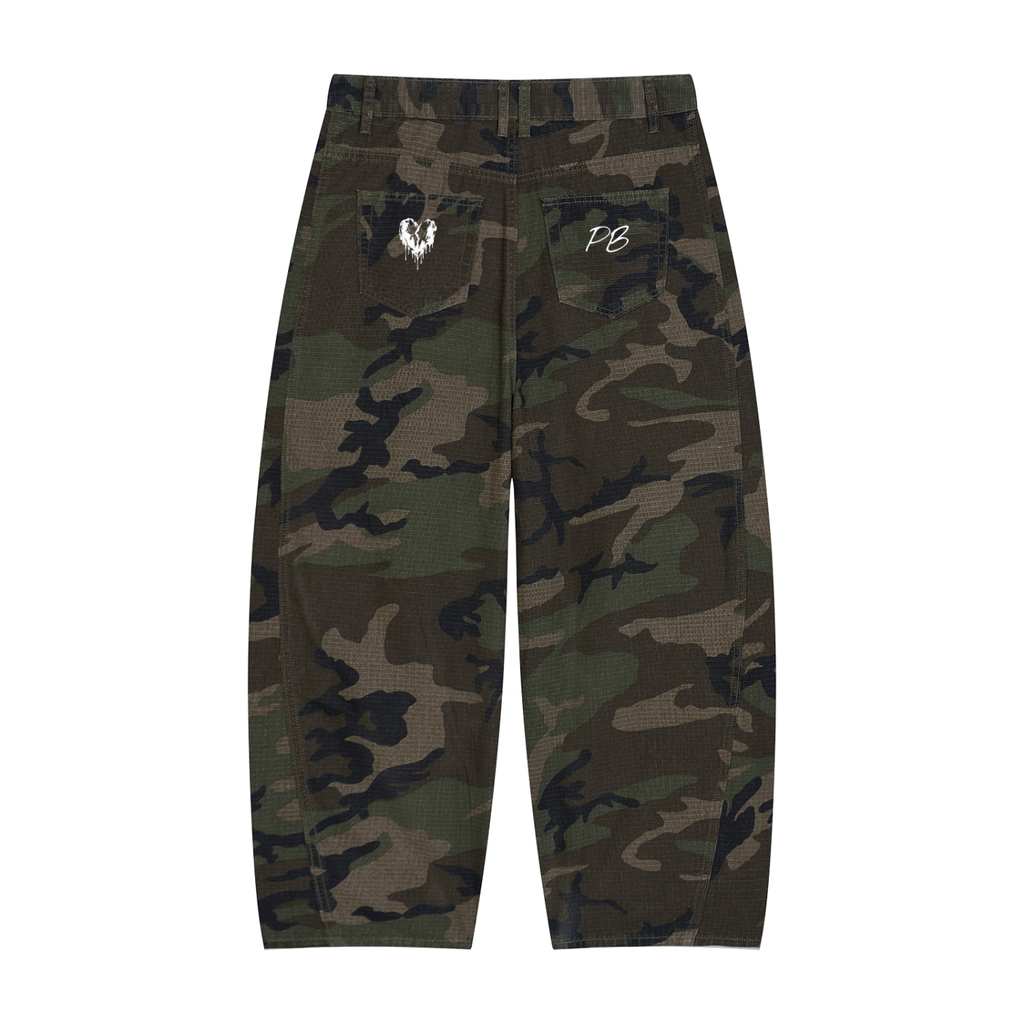 Men’s Camo Barrel Leg Cargo Pants